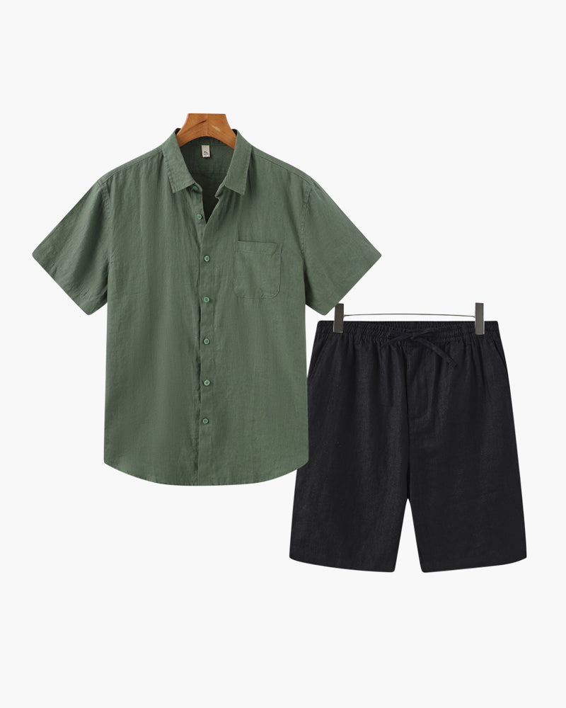 Old Money Leinen-Kombination (Shorts)