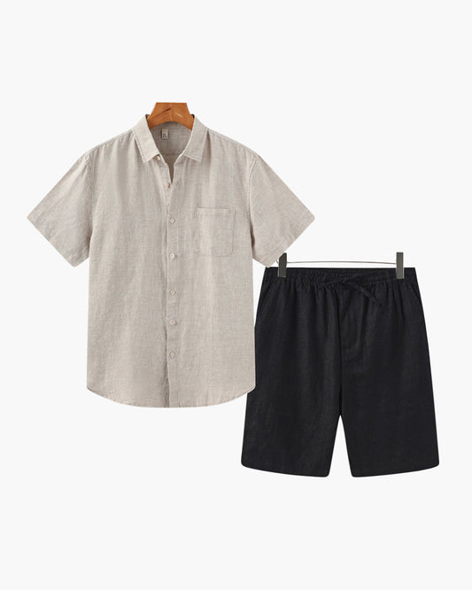 Old Money Leinen-Kombination (Shorts)