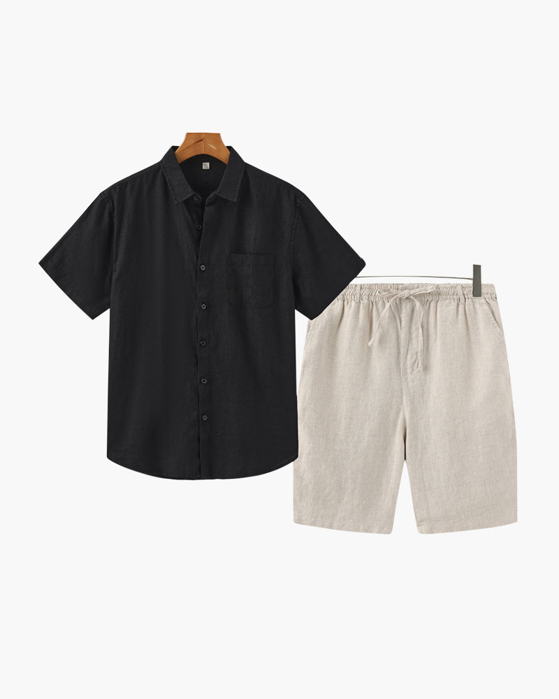 Old Money Leinen-Kombination (Shorts)