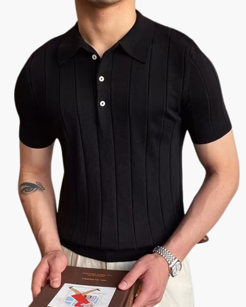 Cannes geripptes Baumwollpolo