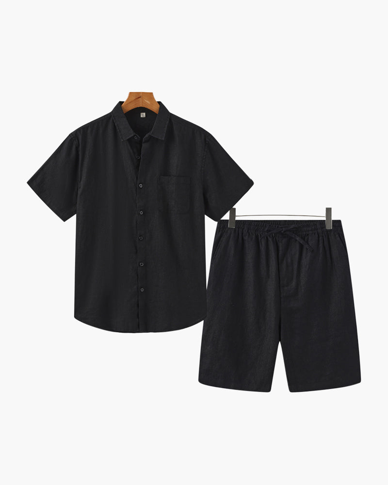 Old Money Leinen-Kombination (Shorts)