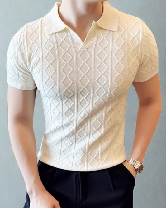 Signature Textured Strickpolo