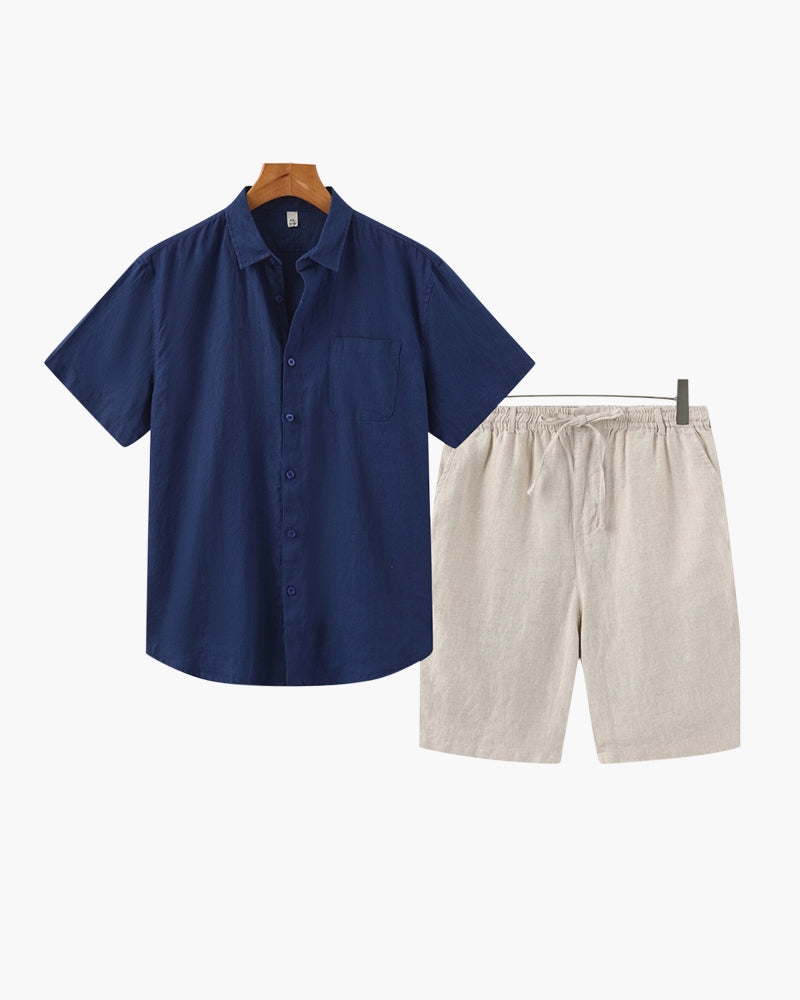 Old Money Leinen-Kombination (Shorts)