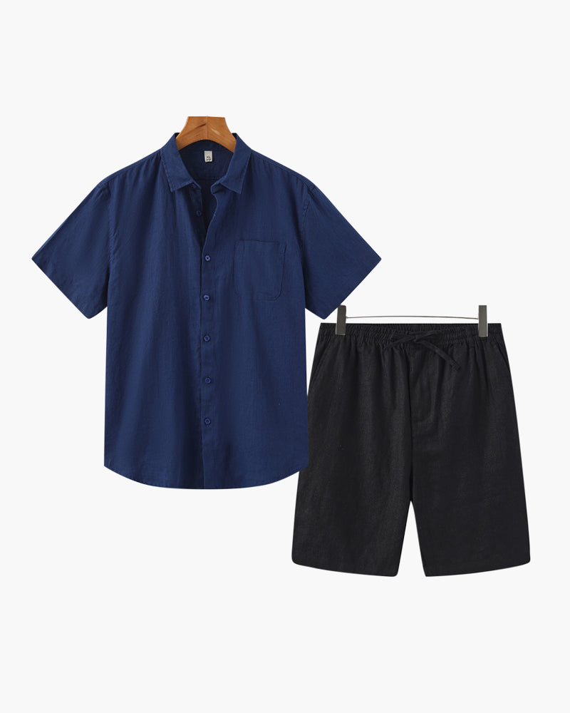 Old Money Leinen-Kombination (Shorts)