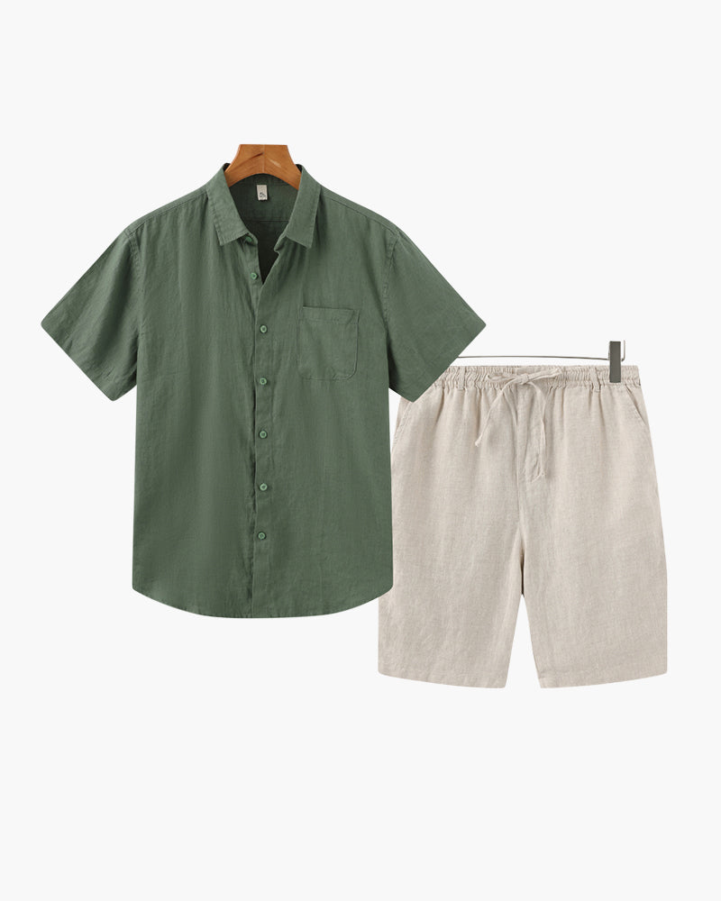 Old Money Leinen-Kombination (Shorts)