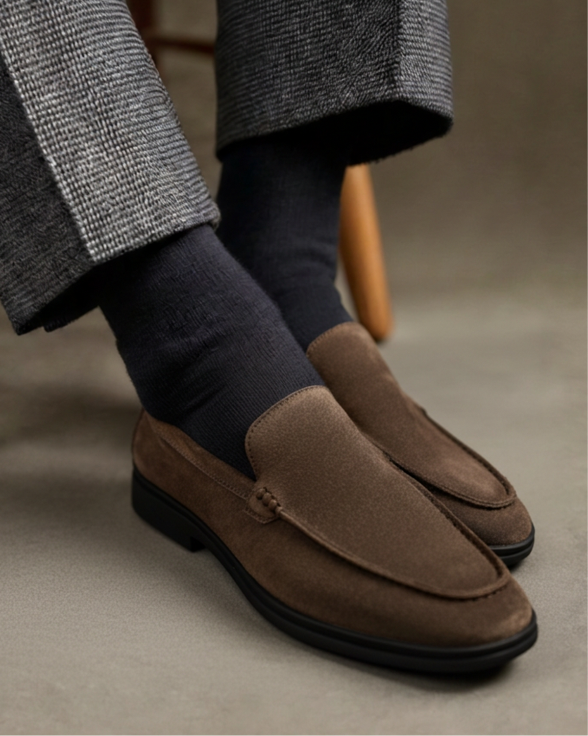 Premium Wildleder-Loafer - Black Soles