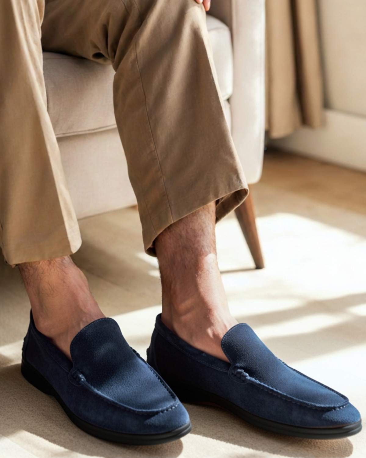 Premium Wildleder-Loafer - Black Soles