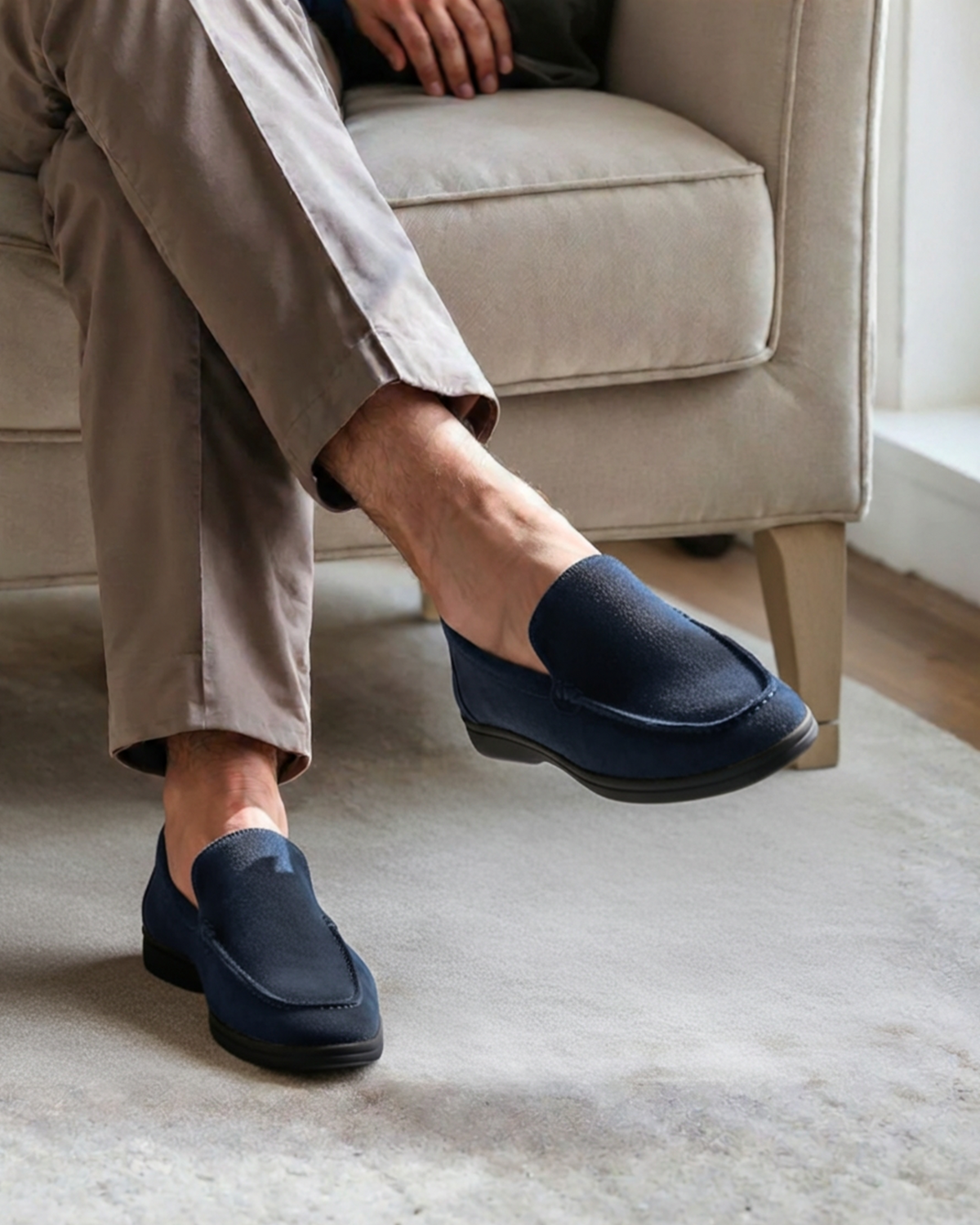 Premium Wildleder-Loafer - Black Soles